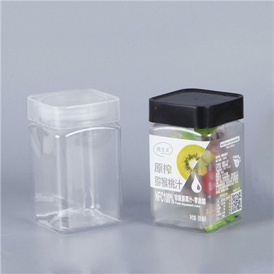 9온스 플라스틱 투명 사각형 항아리